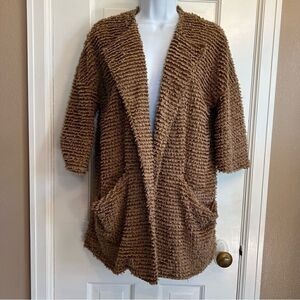 Teddy Bear Tan Sweater with pockets Small
